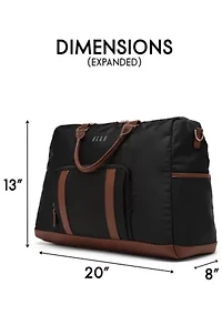 Luxe Journey 30L Twill and Vegan Leather Weekender Duffel Bag