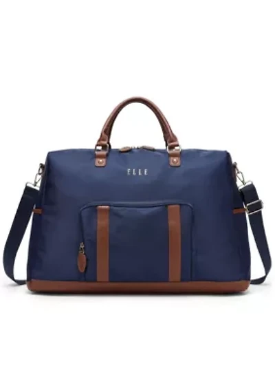 Luxe Journey 30L Twill and Vegan Leather Weekender Duffel Bag