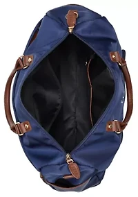 Luxe Journey 30L Twill and Vegan Leather Weekender Duffel Bag