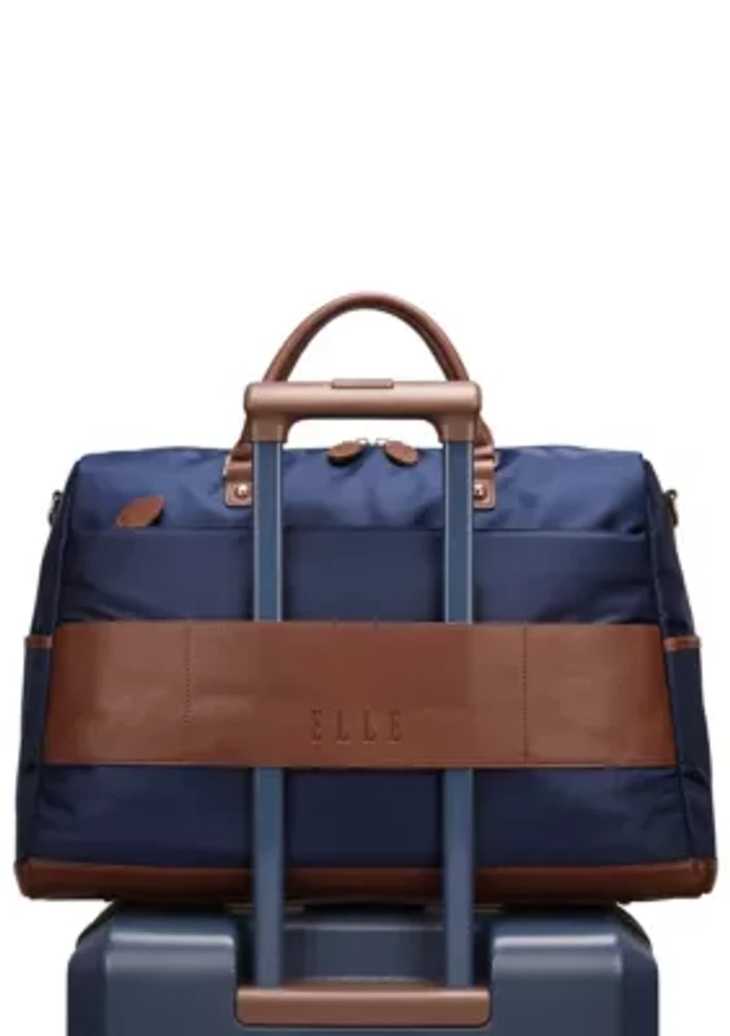 Luxe Journey 30L Twill and Vegan Leather Weekender Duffel Bag