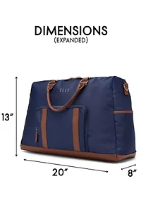 Luxe Journey 30L Twill and Vegan Leather Weekender Duffel Bag