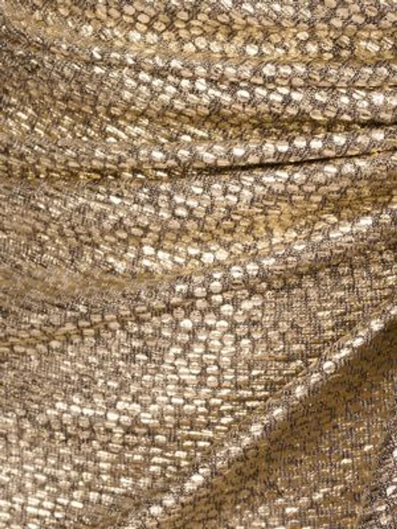Foiled Knit Draped Dress