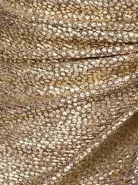 Foiled Knit Draped Dress