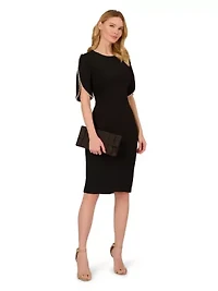 Knit Crepe Pearl Midi Dress