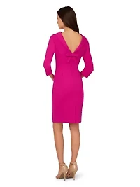 Rolled Neck Crepe Midi Dress