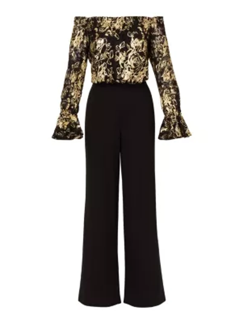 Lace And Crepe Jumpsuit