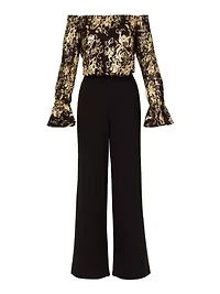 Lace And Crepe Jumpsuit