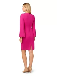 Knit Crepe Jewel Short Dress