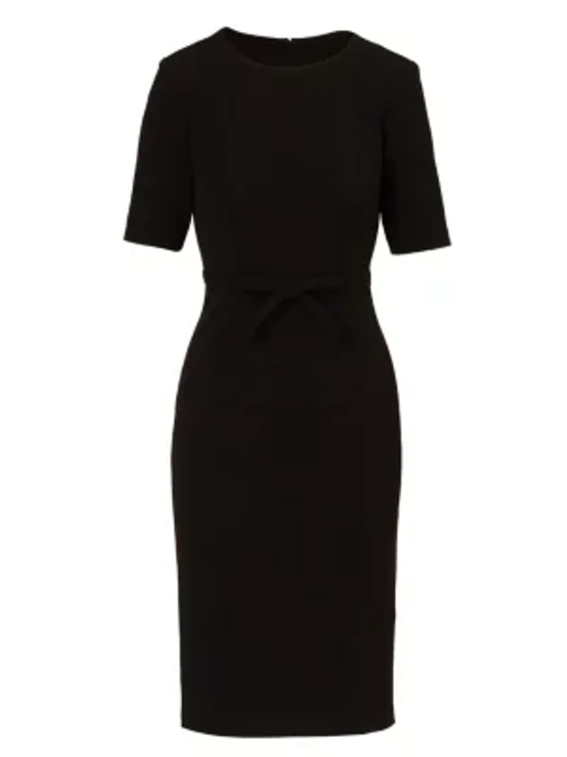 Stretch Crepe Bow Sheath Dress