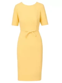 Stretch Crepe Bow Sheath Dress