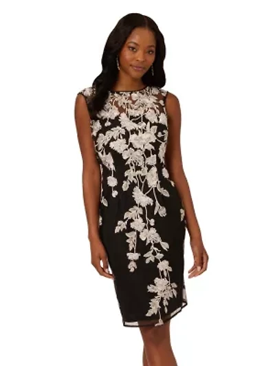 Border Embroidery Sheath Dress