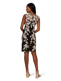 Border Embroidery Sheath Dress