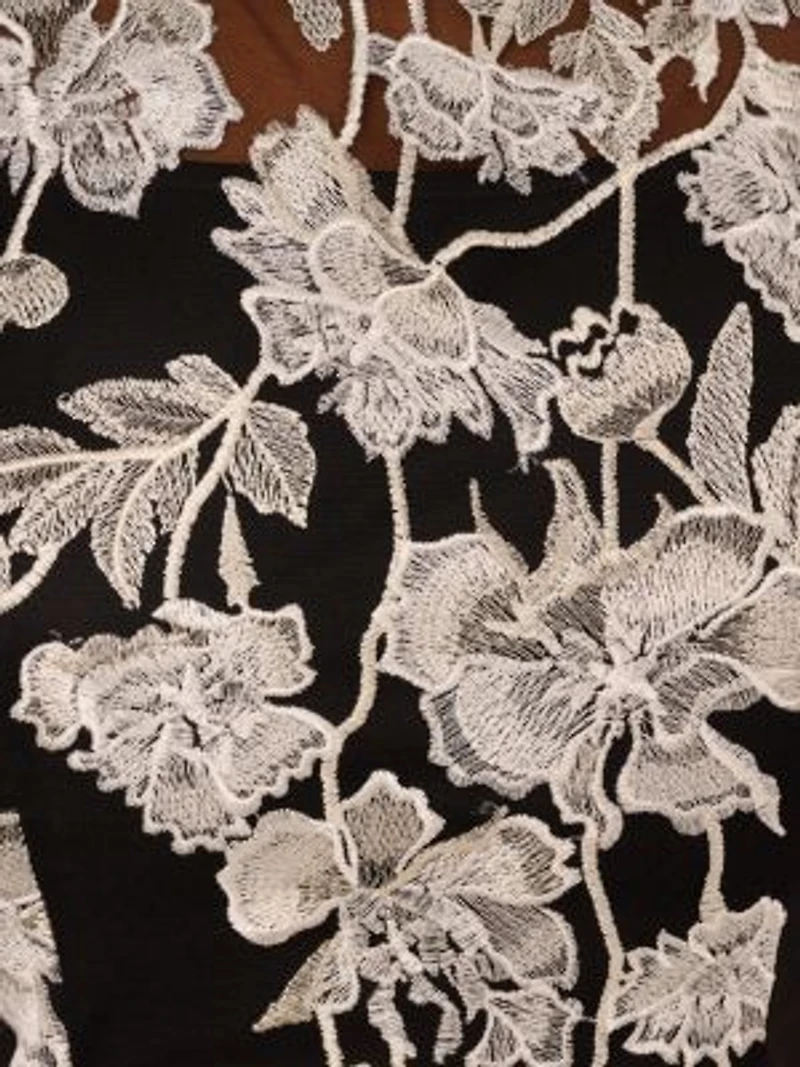 Border Embroidery Sheath Dress