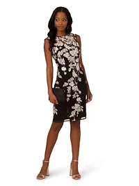 Border Embroidery Sheath Dress