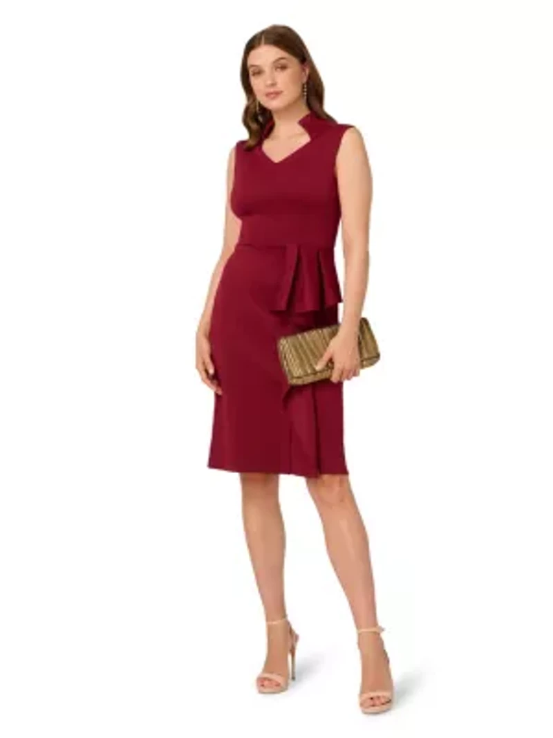 Ruffle Scuba Midi Dress