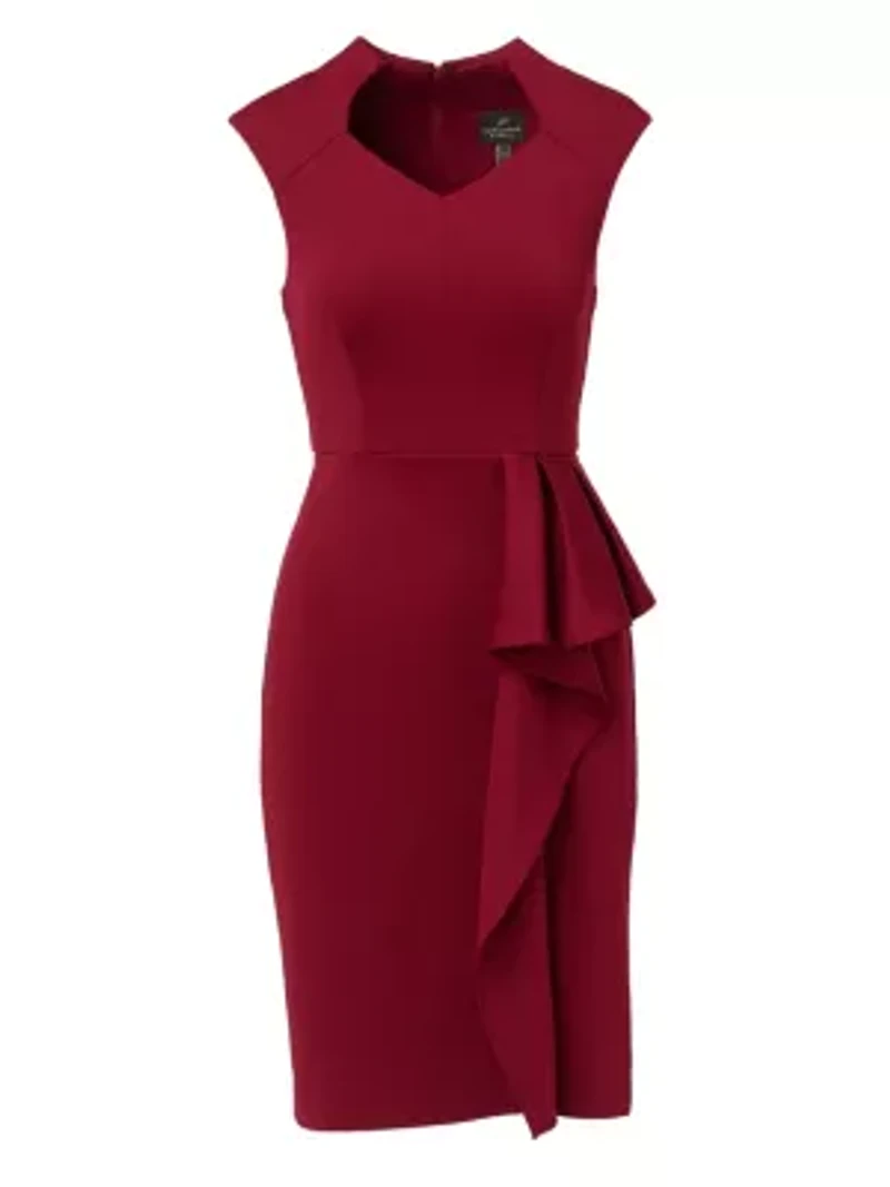 Ruffle Scuba Midi Dress