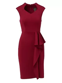 Ruffle Scuba Midi Dress