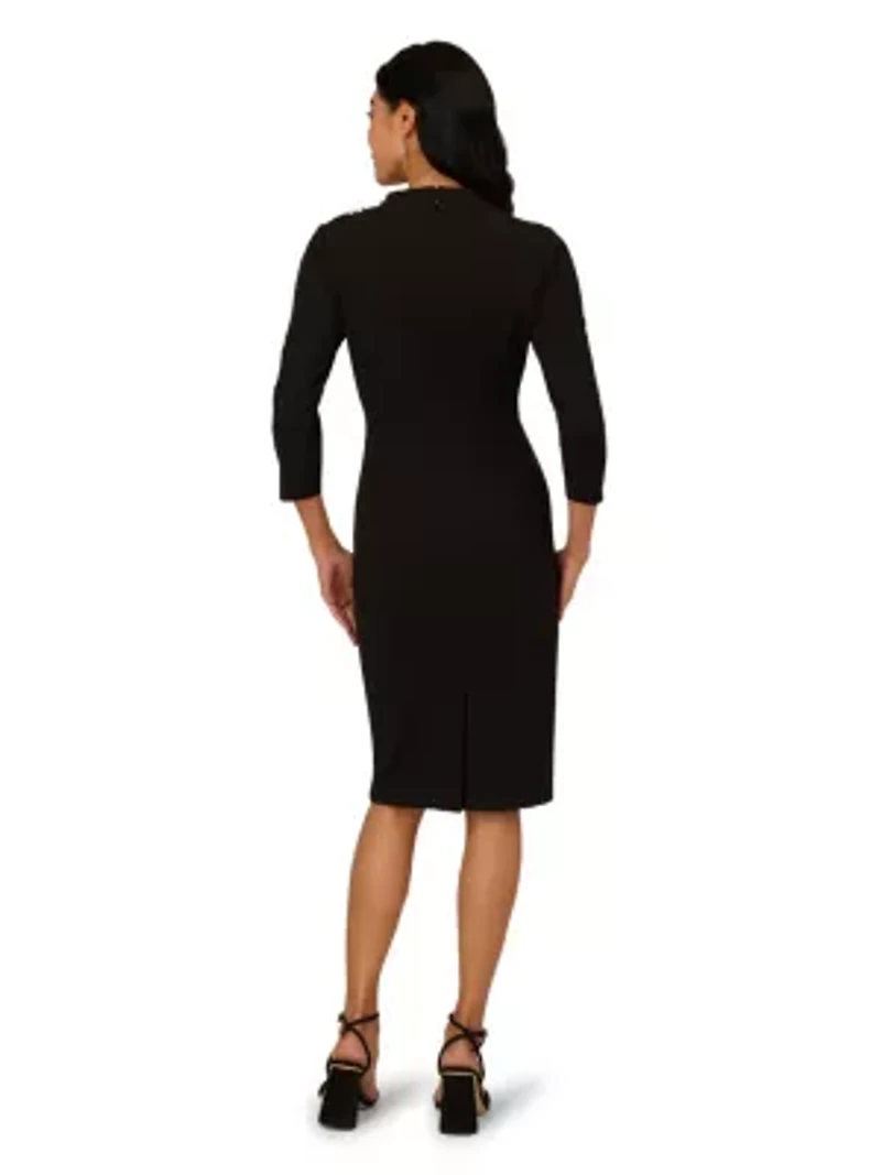 3D Floral Mockneck Short Dress