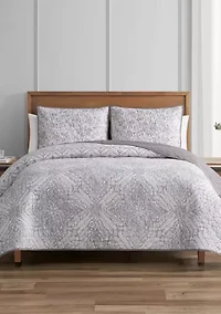 New Haven Gray 3 Piece Quilt Set