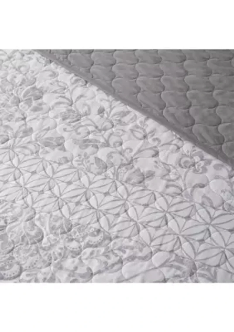 New Haven Gray 3 Piece Quilt Set