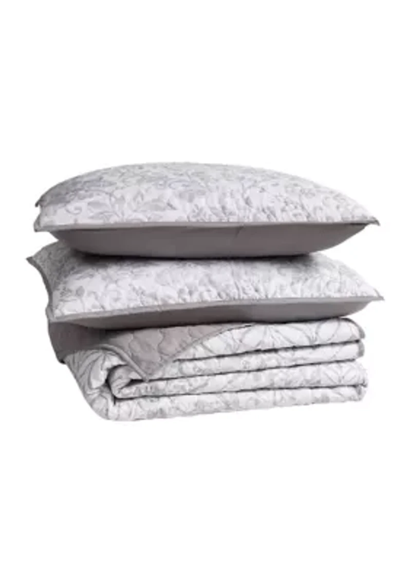 New Haven Gray 3 Piece Quilt Set