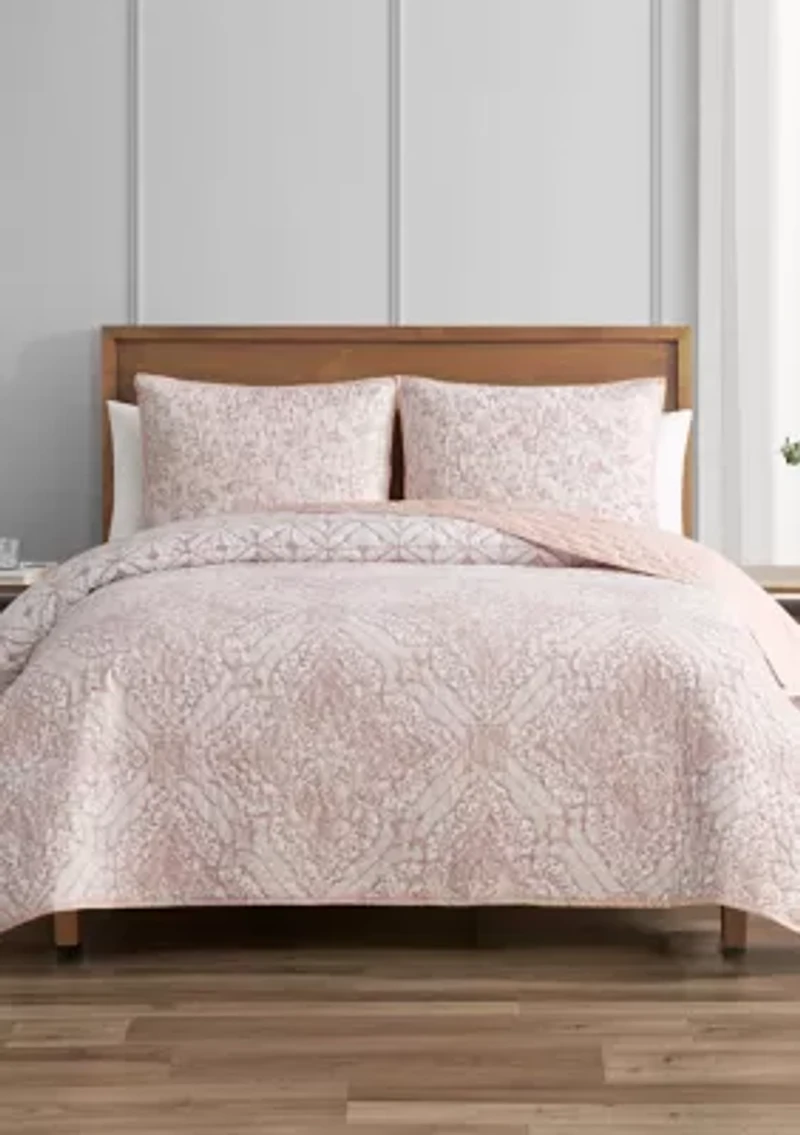 New Haven Blush 3 Piece Quilt Set