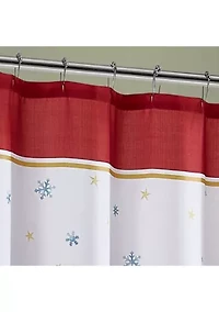 Santa’s Snowy Sleighride Holiday Fabric Shower Curtain - 70" x 72"