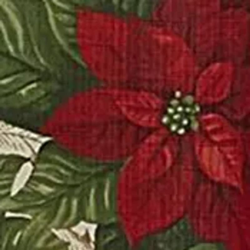 Red and White Poinsettias Holiday Fabric Shower Curtain - 70" x 72"