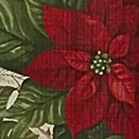 Red and White Poinsettias Holiday Fabric Shower Curtain - 70" x 72"