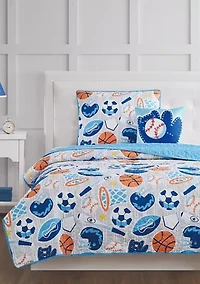 My World All Star Full 4 Piece Quilt Set