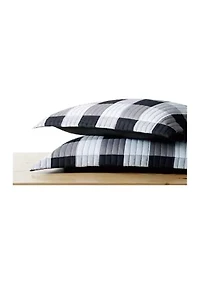Truly Soft Everyday Buffalo Plaid Black King XL Quilt Set