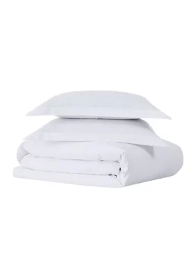 200 Thread Count Cotton Solid Percale Duvet Set