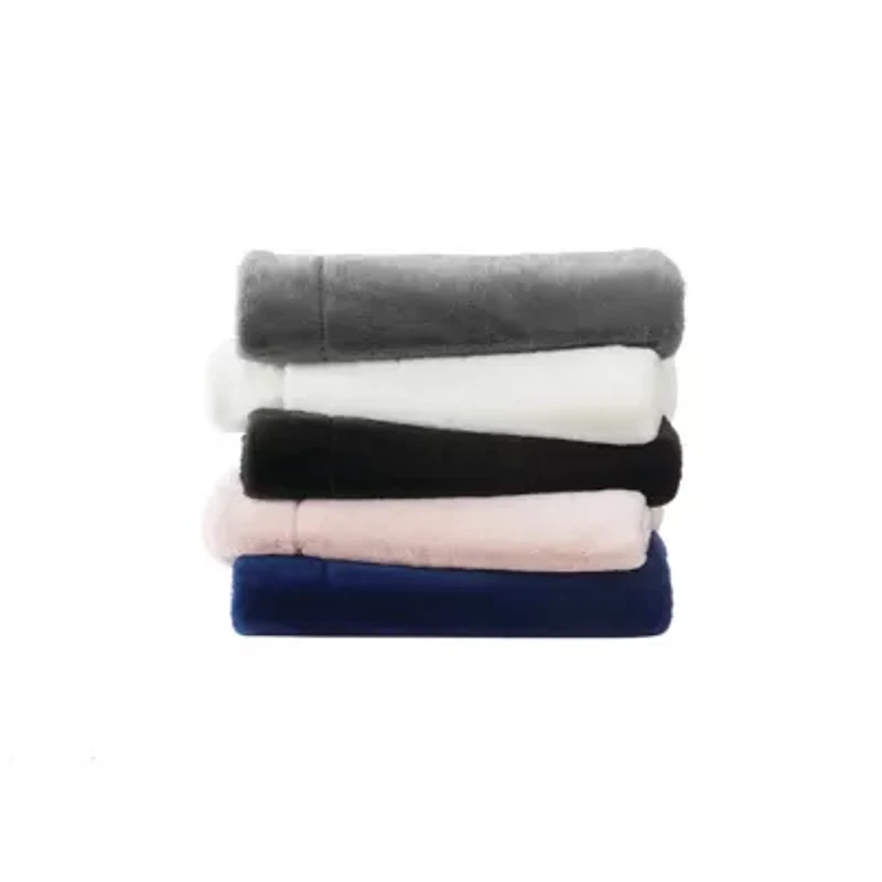 Vince Camuto Soft Faux Rabbit Fur Black 60x70 Throw Gift Box