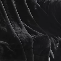 Vince Camuto Soft Faux Rabbit Fur Black 60x70 Throw Gift Box