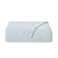 Striped Chenille White/Blue 50x60 Throw