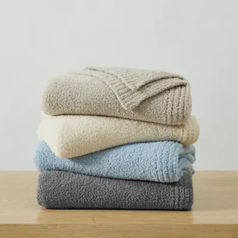 Truly Soft Cozy Knit Light Blue 50x70 Throw