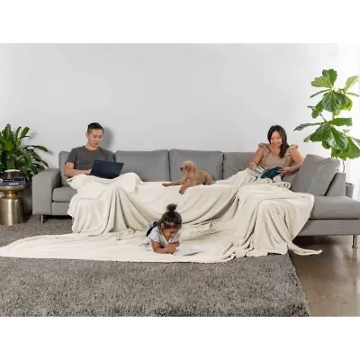 Truly Soft Velvet Plush Light Blue Family Blanket