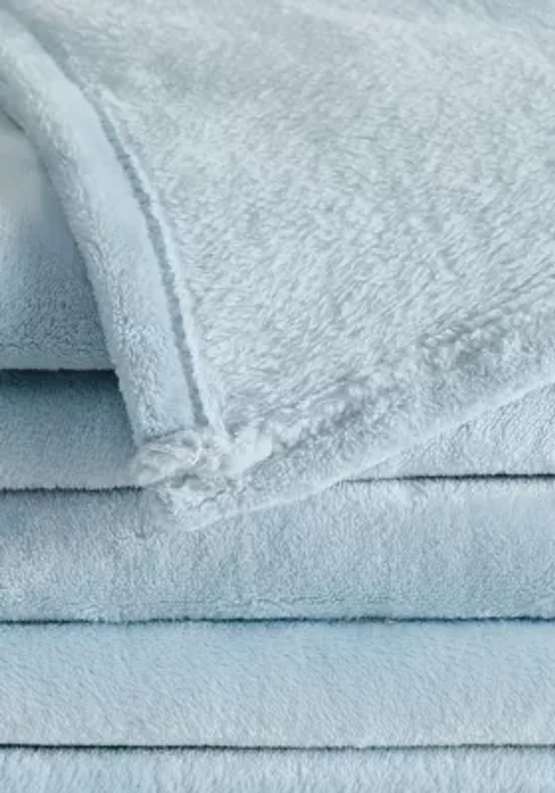 Truly Soft Velvet Plush Light Blue Family Blanket