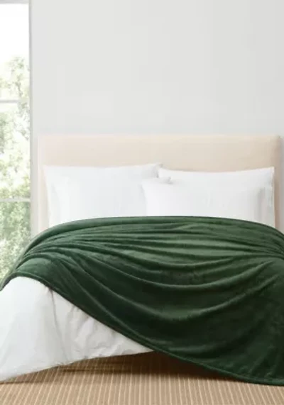 Royal Velvet Lavish Plush Solid Navy King Blanket