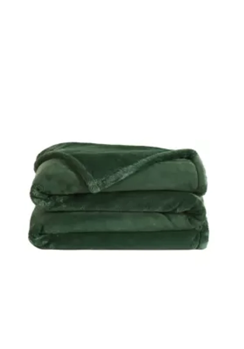 Royal Velvet Lavish Plush Solid Navy King Blanket