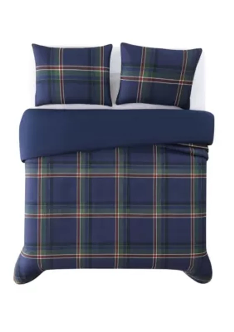 Truly Soft Bronson Plaid Full/Queen 3 Piece Comforter Set