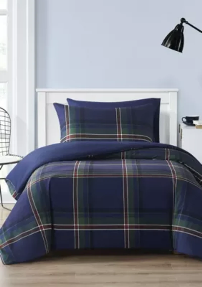 Truly Soft Bronson Plaid Full/Queen 3 Piece Comforter Set