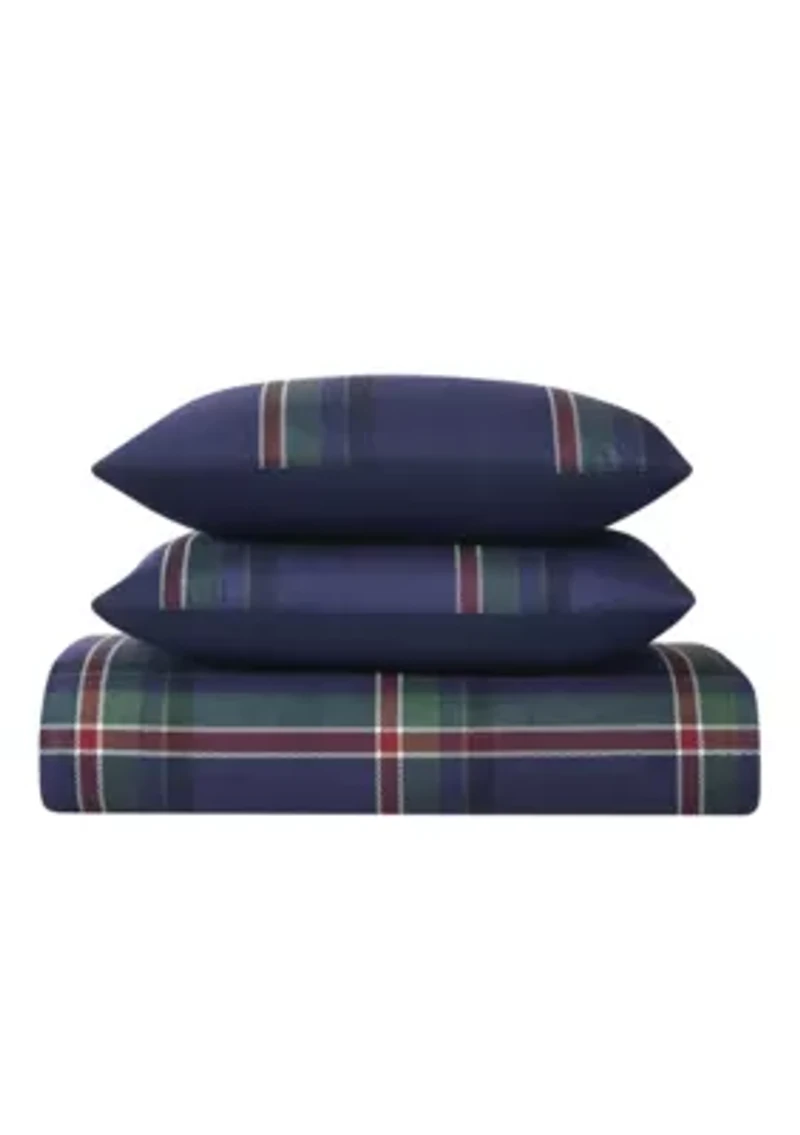 Truly Soft Bronson Plaid King 3 Piece Duvet Cover Set