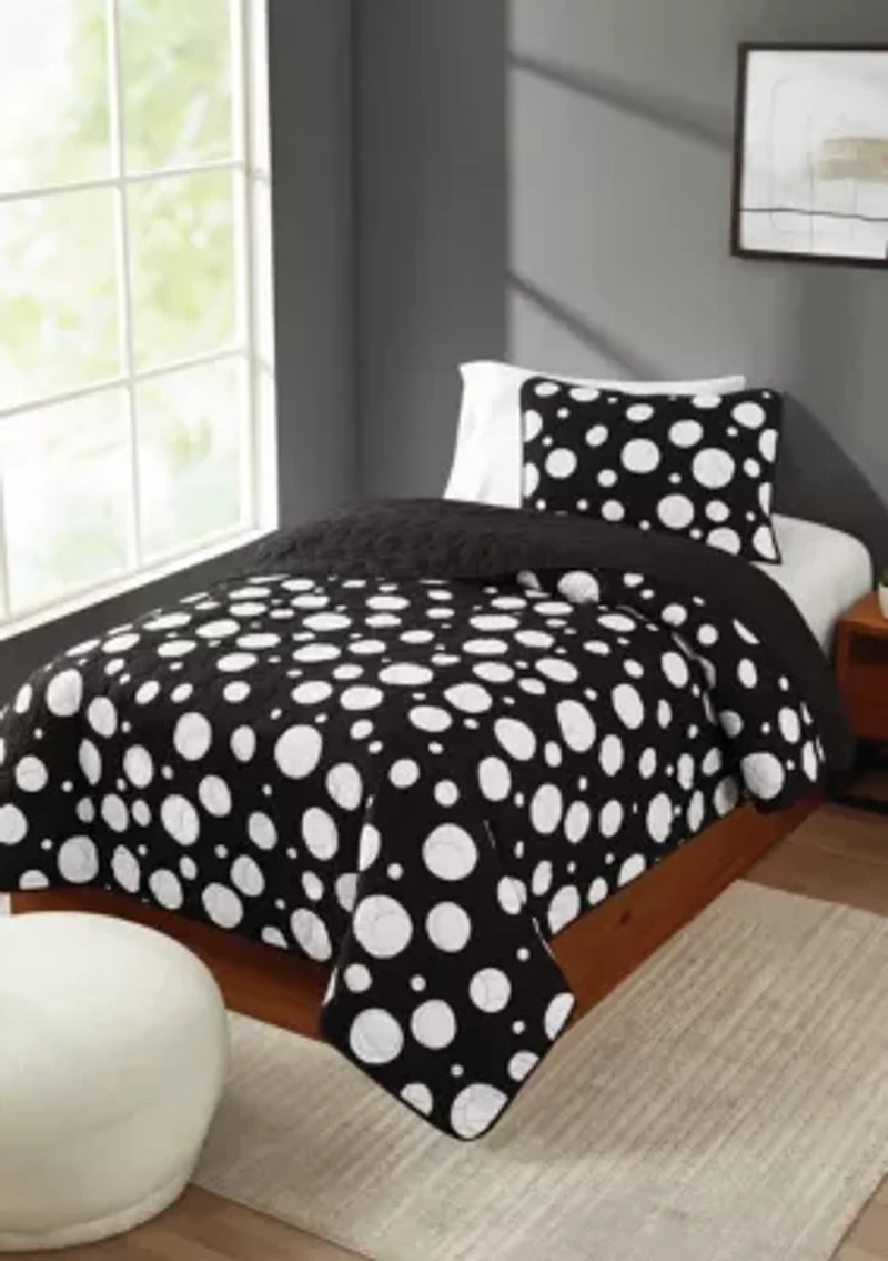 Truly Soft Sophia Dot King 3 Piece Quilt Set