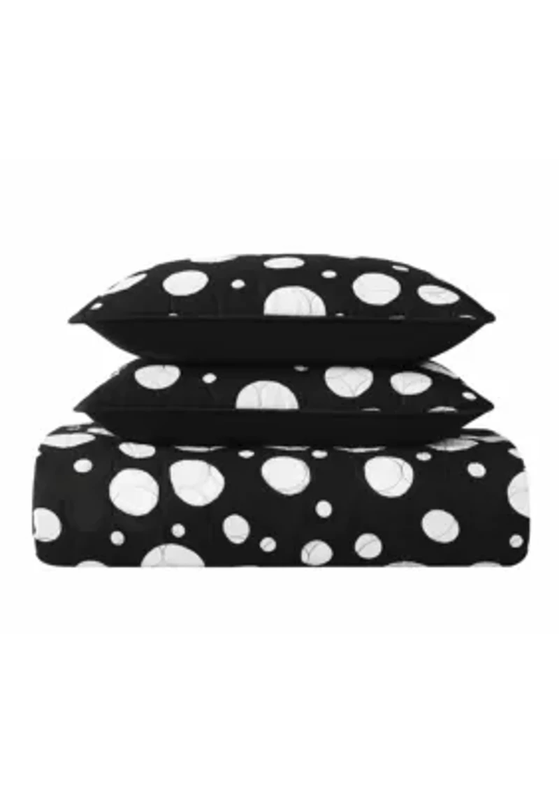 Truly Soft Sophia Dot King 3 Piece Quilt Set