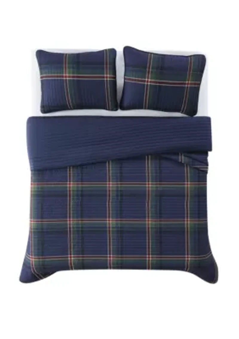 Truly Soft Bronson Plaid King 3 Piece Quilt Set