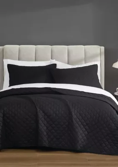 Cannon Solid Percale Grey Twin/Twin XL 2 Piece Quilt Set