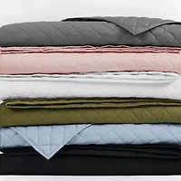 Cannon Solid Percale Grey Twin/Twin XL 2 Piece Quilt Set