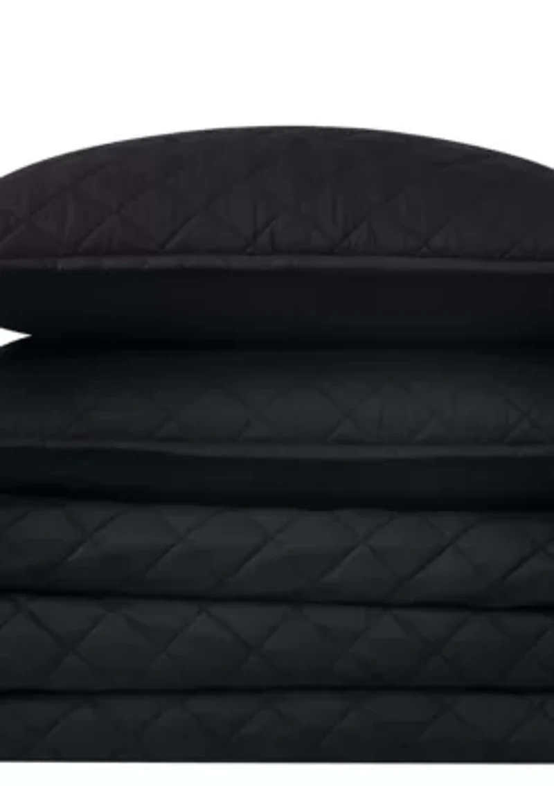 Cannon Solid Percale Grey Twin/Twin XL 2 Piece Quilt Set