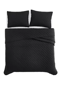 Cannon Solid Percale Grey Twin/Twin XL 2 Piece Quilt Set